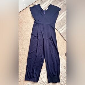 Size large Navy Jumpsuit with slightly cropped leg zip Women's
